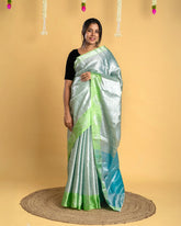 Silver Tissue Saree with Shimmer Finish
